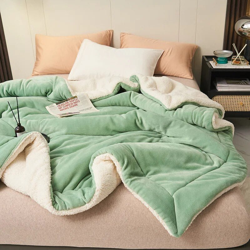 CloudWrap - Ultrazachte fleece deken met pluche Sherpa voering voor behaaglijk comfort