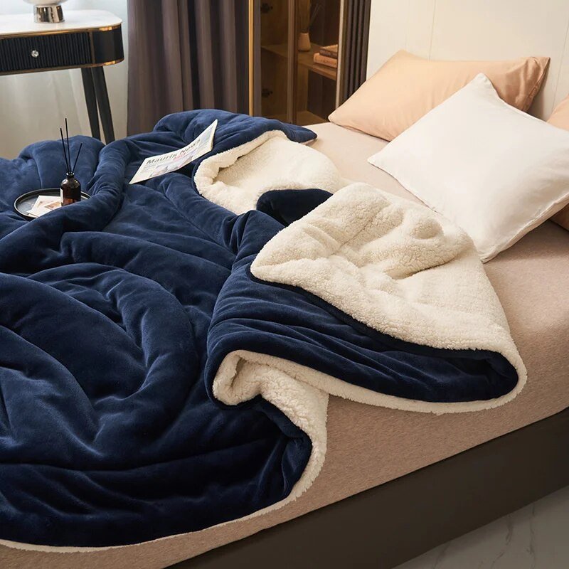 CloudWrap - Ultrazachte fleece deken met pluche Sherpa voering voor behaaglijk comfort