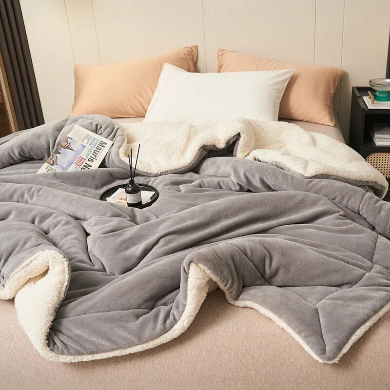 CloudWrap - Ultrazachte fleece deken met pluche Sherpa voering voor behaaglijk comfort