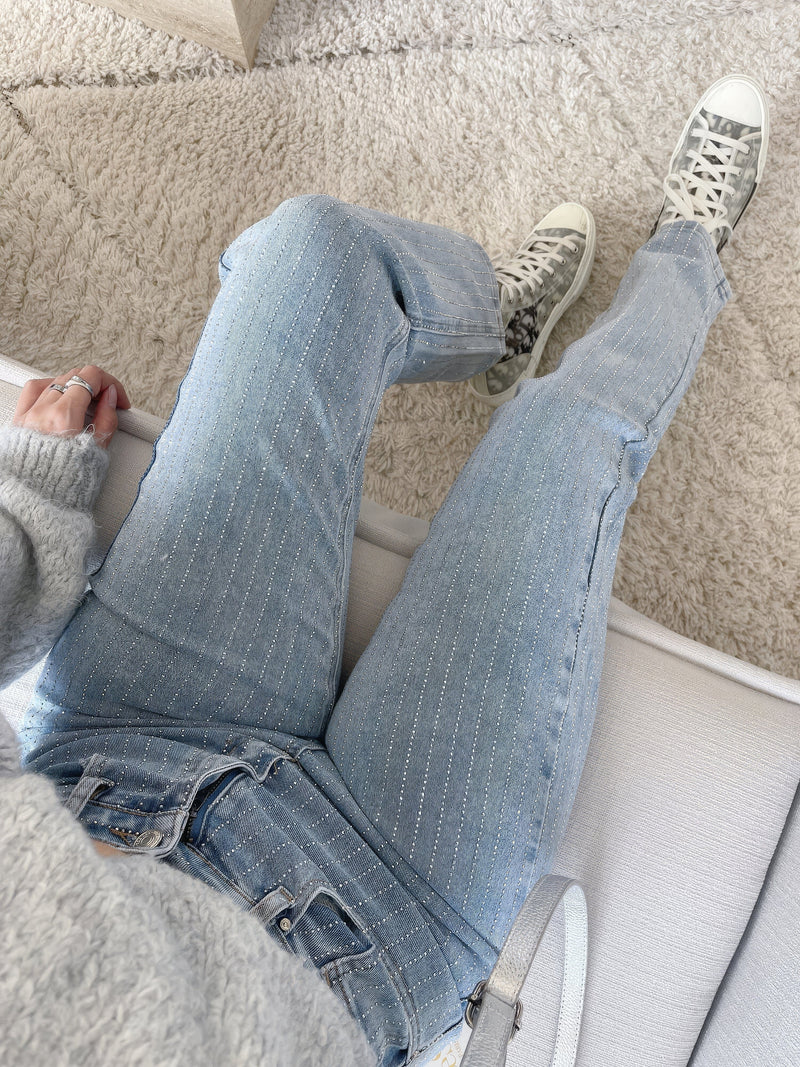 GlamLux - Sprankelende Slim-Fit Jeans met een vleugje glamour