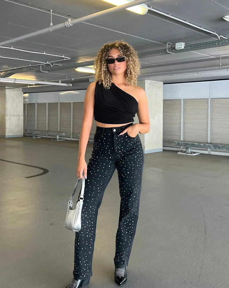 GlamLux - Sprankelende Slim-Fit Jeans met een vleugje glamour
