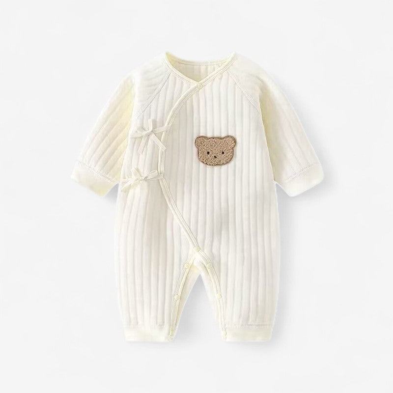 TinySteps - Baby Romper met Lange Mouwen en Geribbelde Details