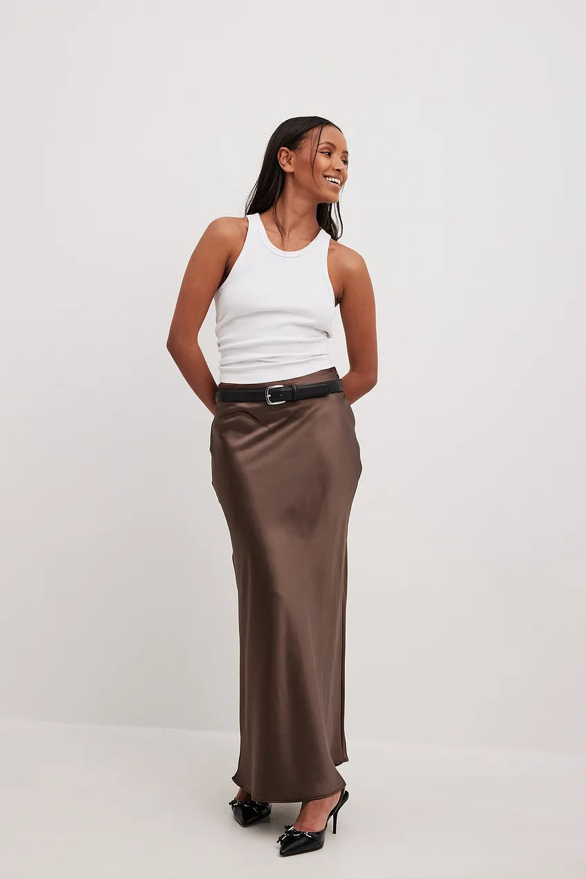Rozi - Elegante High-Waisted Maxi Rok met Vloeiend Ontwerp