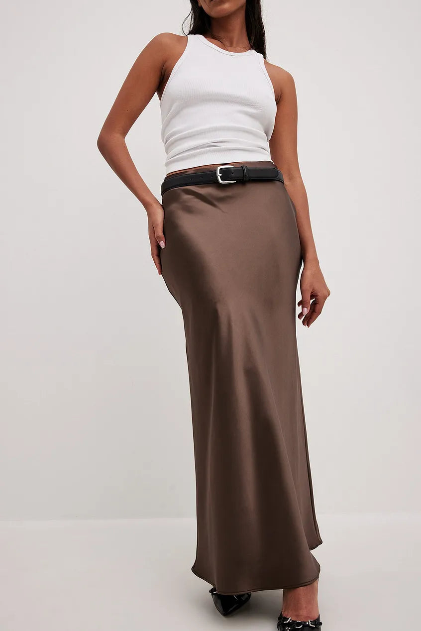 Rozi - Elegante High-Waisted Maxi Rok met Vloeiend Ontwerp