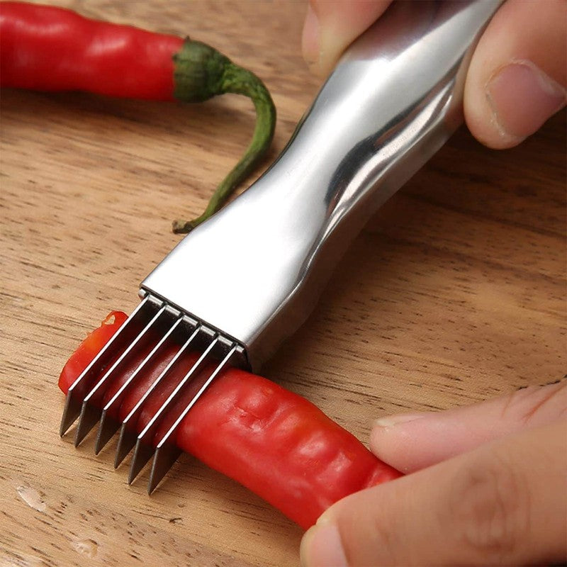 SliceMate – Roestvrijstalen Uienhakker met 6-Blads Ontwerp