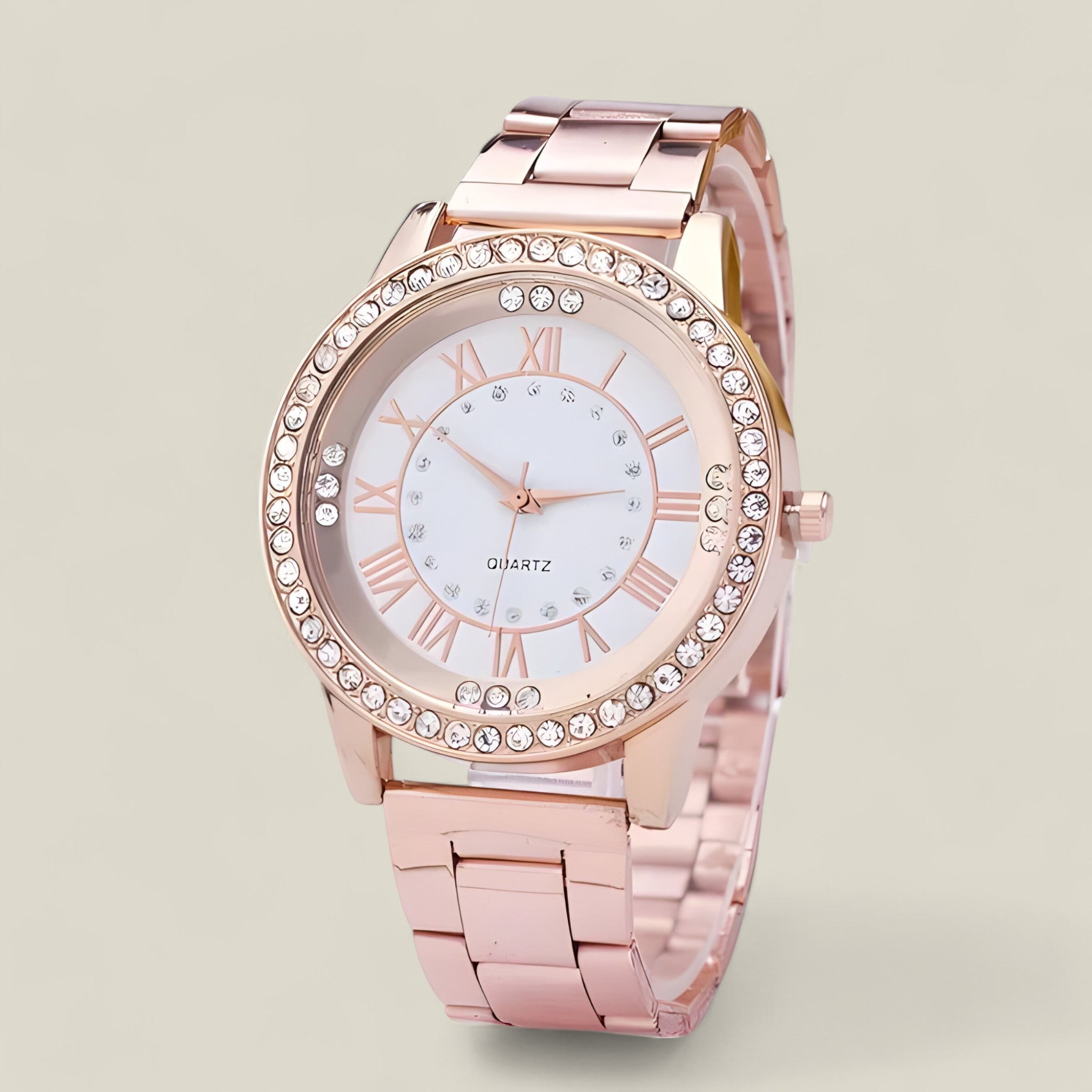 Fiona - Tijdloos elegant horloge met fonkelende diamanten wijzerplaat en verfijnd ontwerp