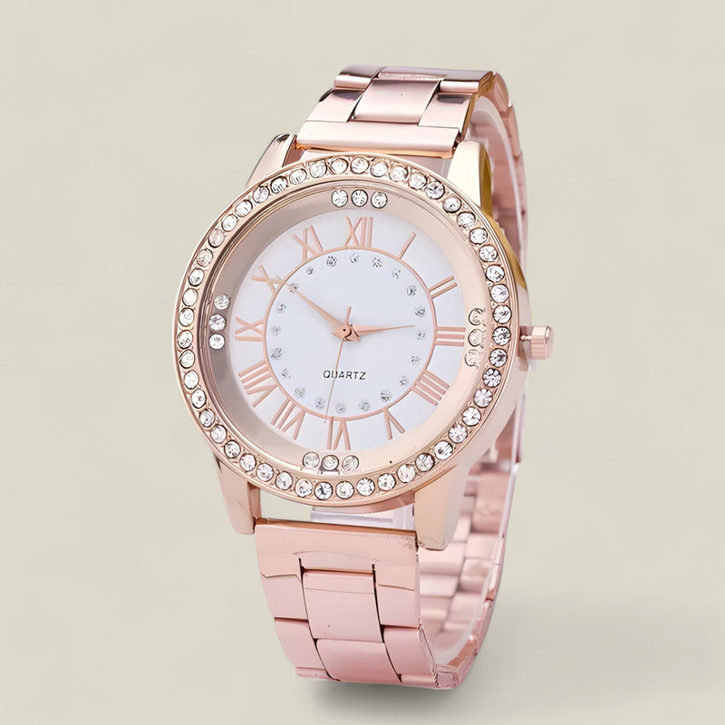 Fiona - Tijdloos elegant horloge met fonkelende diamanten wijzerplaat en verfijnd ontwerp