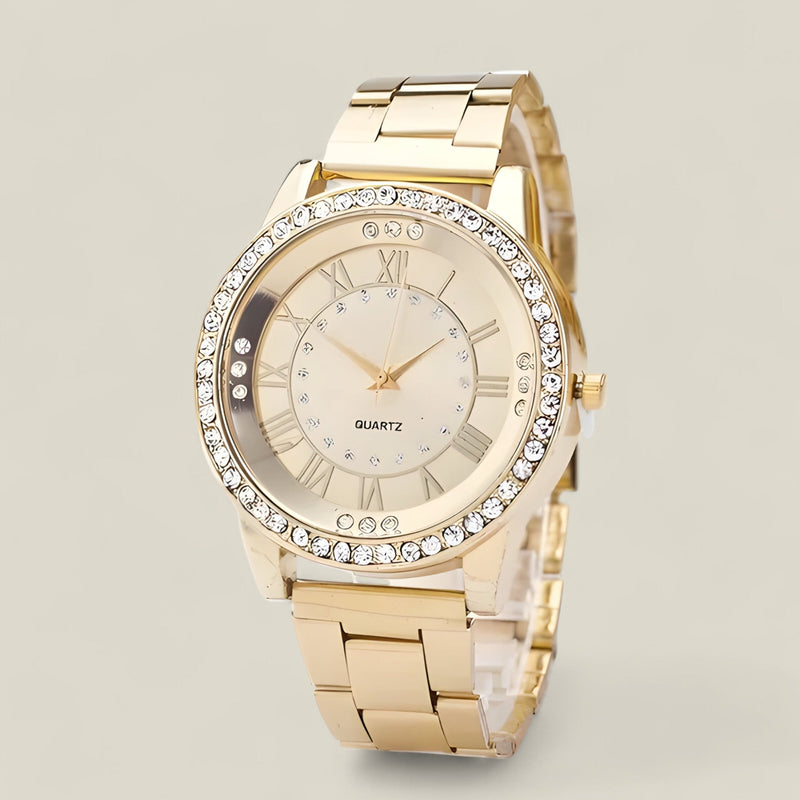 Fiona - Tijdloos elegant horloge met fonkelende diamanten wijzerplaat en verfijnd ontwerp