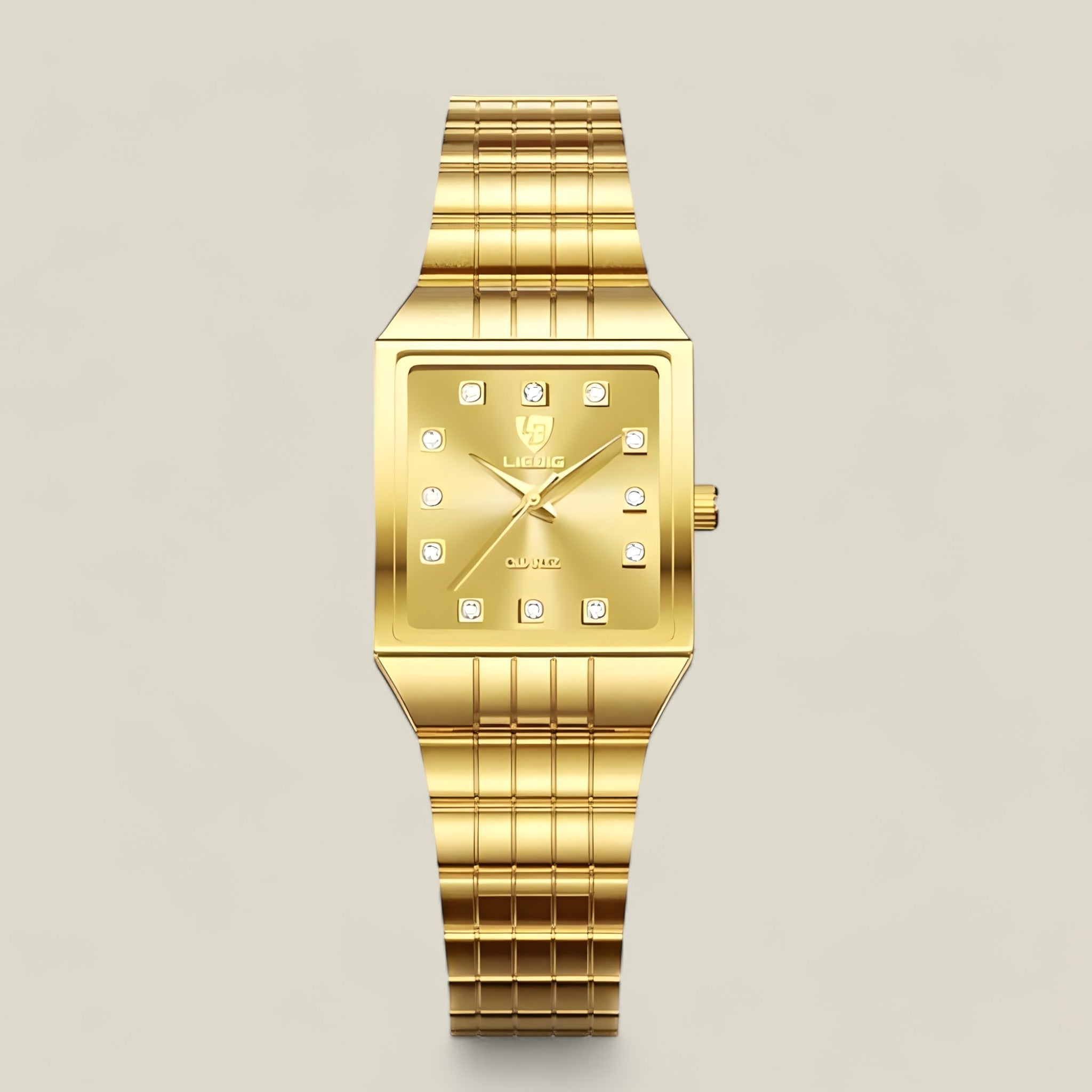 Isabella - Gouden accenthorloge met strak design en tijdloze luxe uitstraling