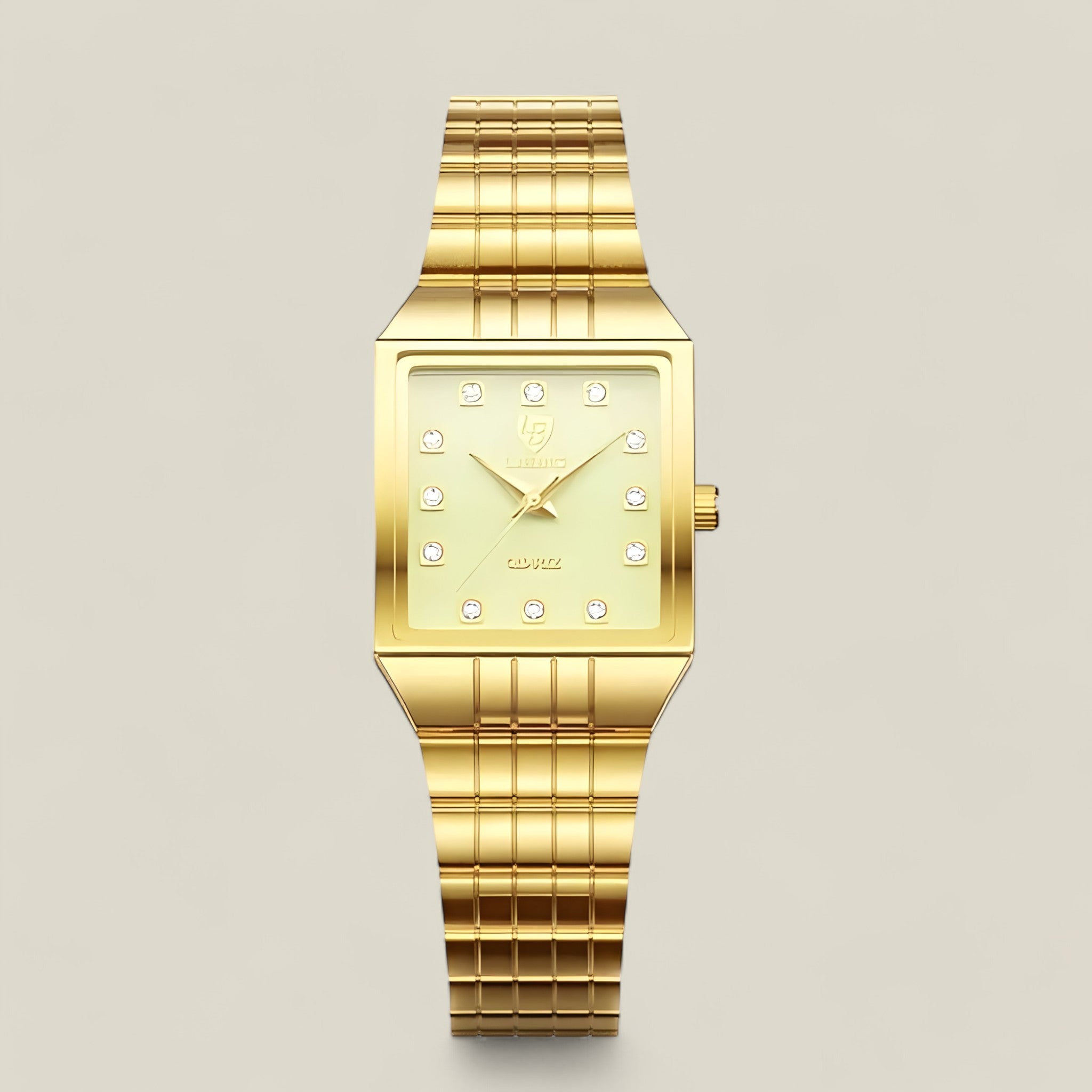 Isabella - Gouden accenthorloge met strak design en tijdloze luxe uitstraling