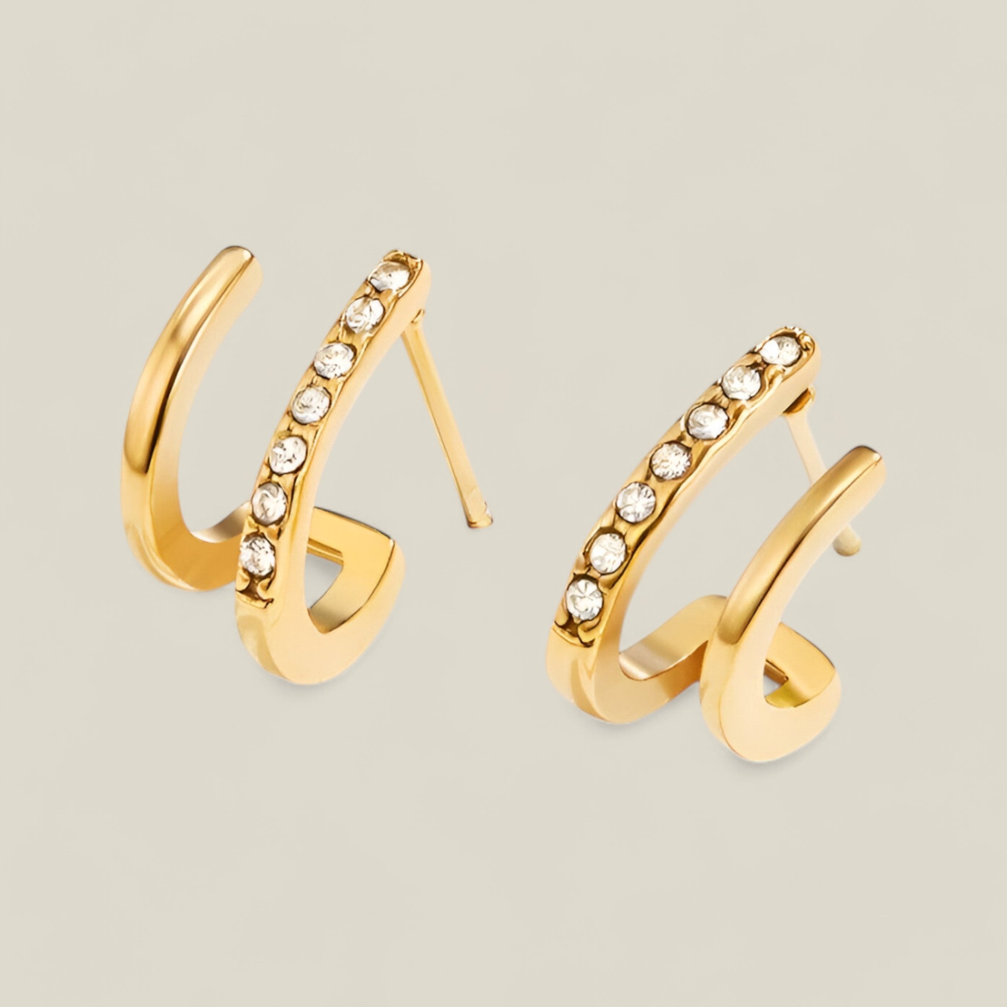 Alma - Elegante kristallen manchetten met luxe 18k goudplating voor tijdloze glamour