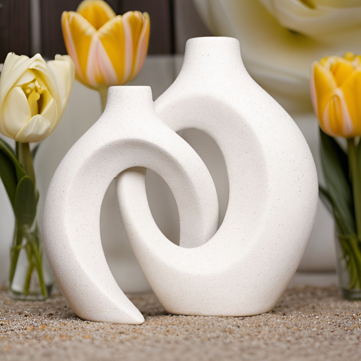 FloraTwist - Elegante verweven vaas voor verbluffende bloemendisplays en woningdecoratie