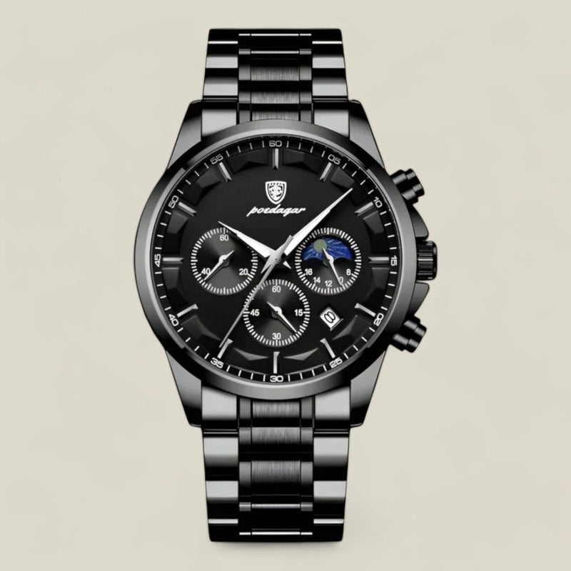James - Luxe horloge met waterdichte chronometer en verstelbare band
