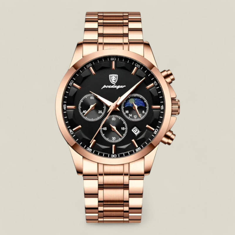 James - Luxe horloge met waterdichte chronometer en verstelbare band