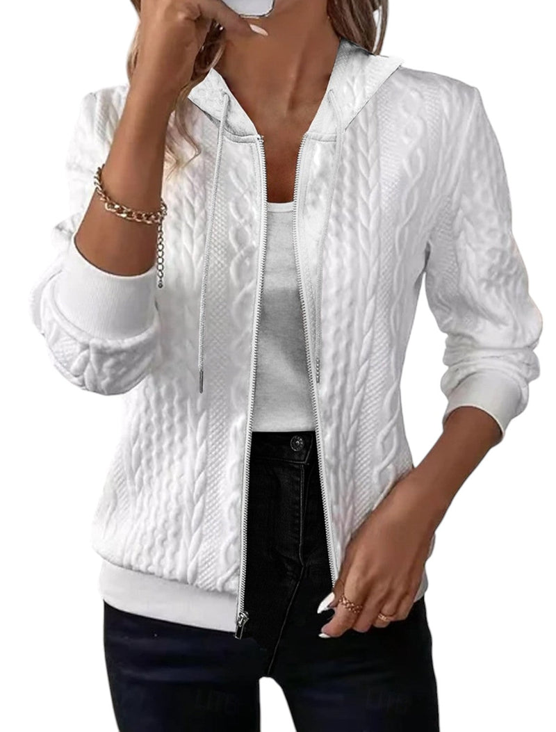 Penelope - Stijlvol vest met rits, getailleerd silhouet en gestructureerde capuchon