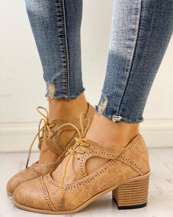 Isabella - Elegante Oxford schoenen met hoge hak en lace-up ontwerp