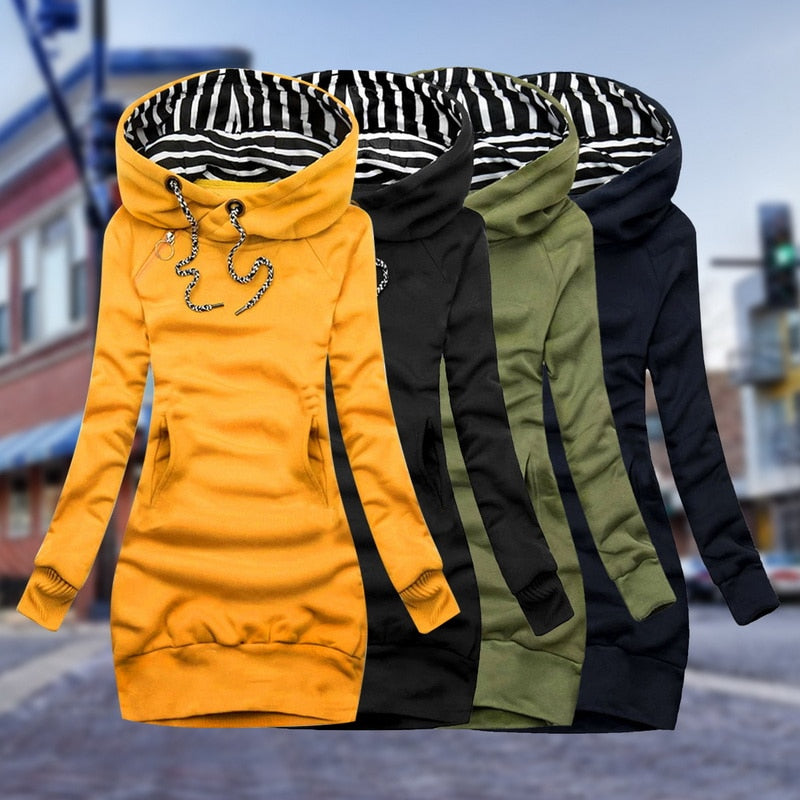 Kate - Elegante Jurk Met Capuchon En Lange Mouwen