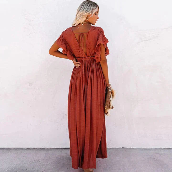 Anna - Ontspannen, comfortabele jurk met een levendige strandlook