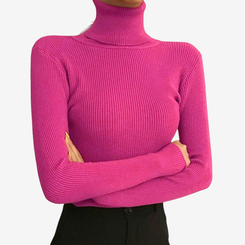 Bella – Lange Mouwen Trui met Coltrui en Slim Fit