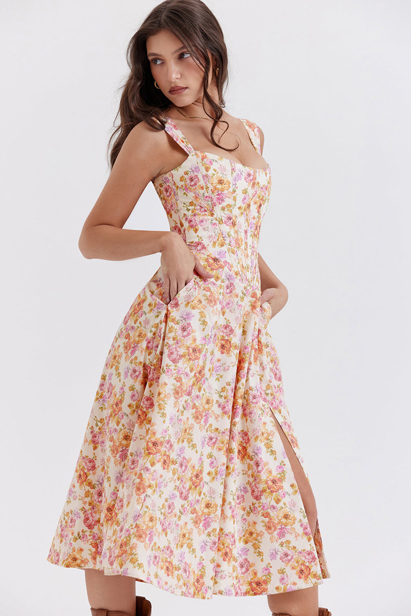 Fleur - Luchtige bloemenjurk met schouderbandjes