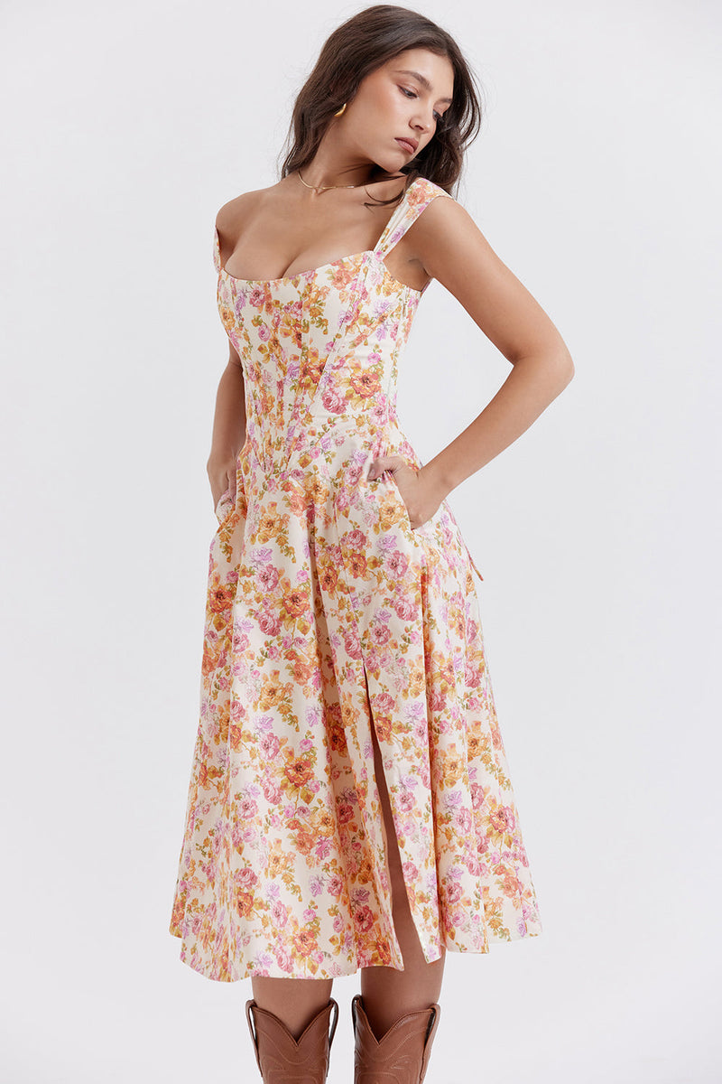 Fleur - Luchtige bloemenjurk met schouderbandjes