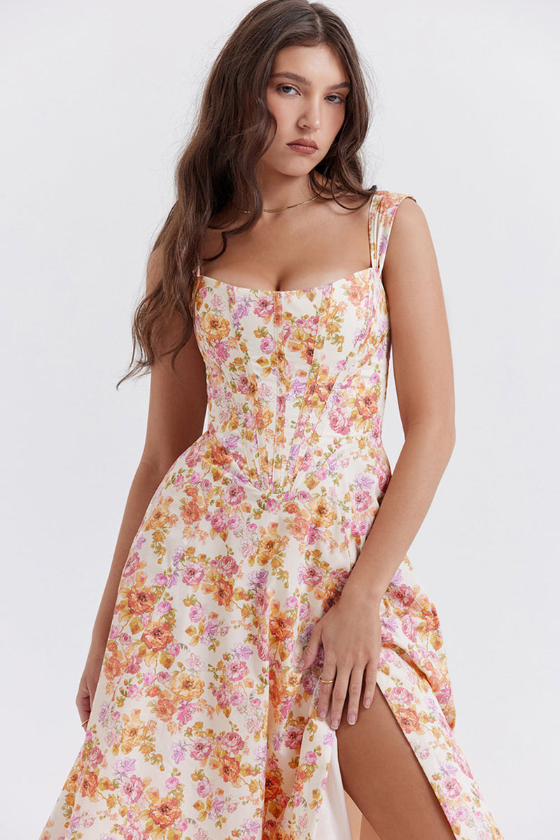 Fleur - Luchtige bloemenjurk met schouderbandjes