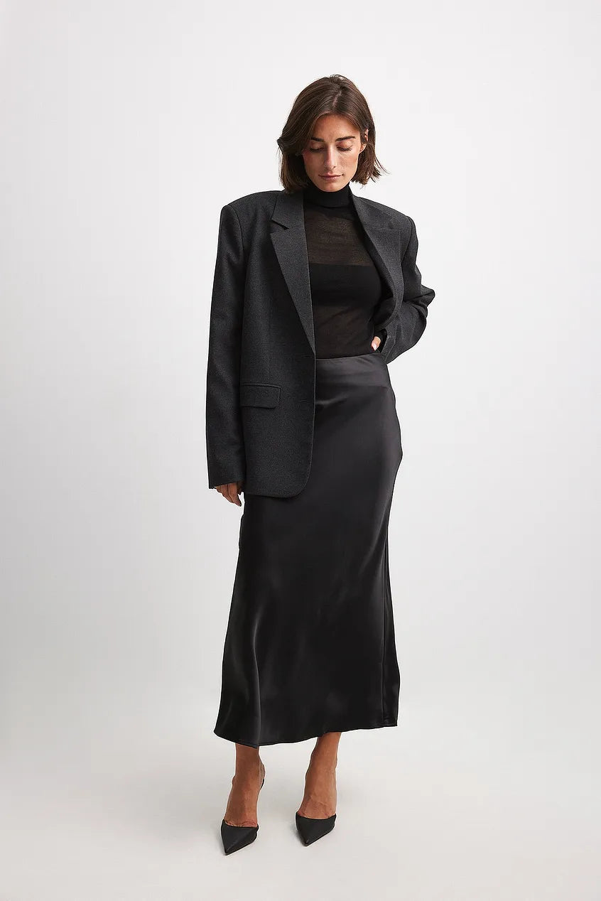 Rozi - Elegante High-Waisted Maxi Rok met Vloeiend Ontwerp