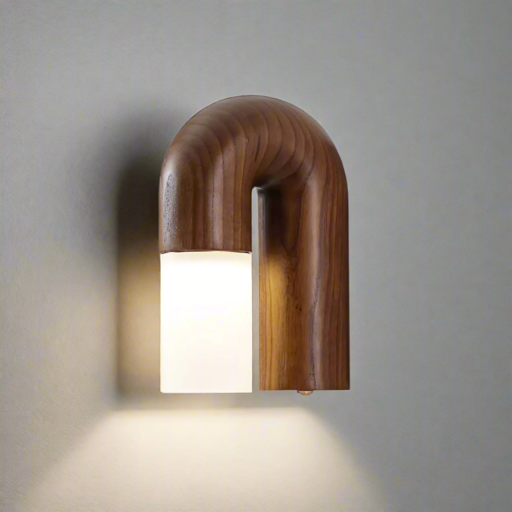 Fjordly - Minimalistische houten wandlamp met zachte LED-verlichting