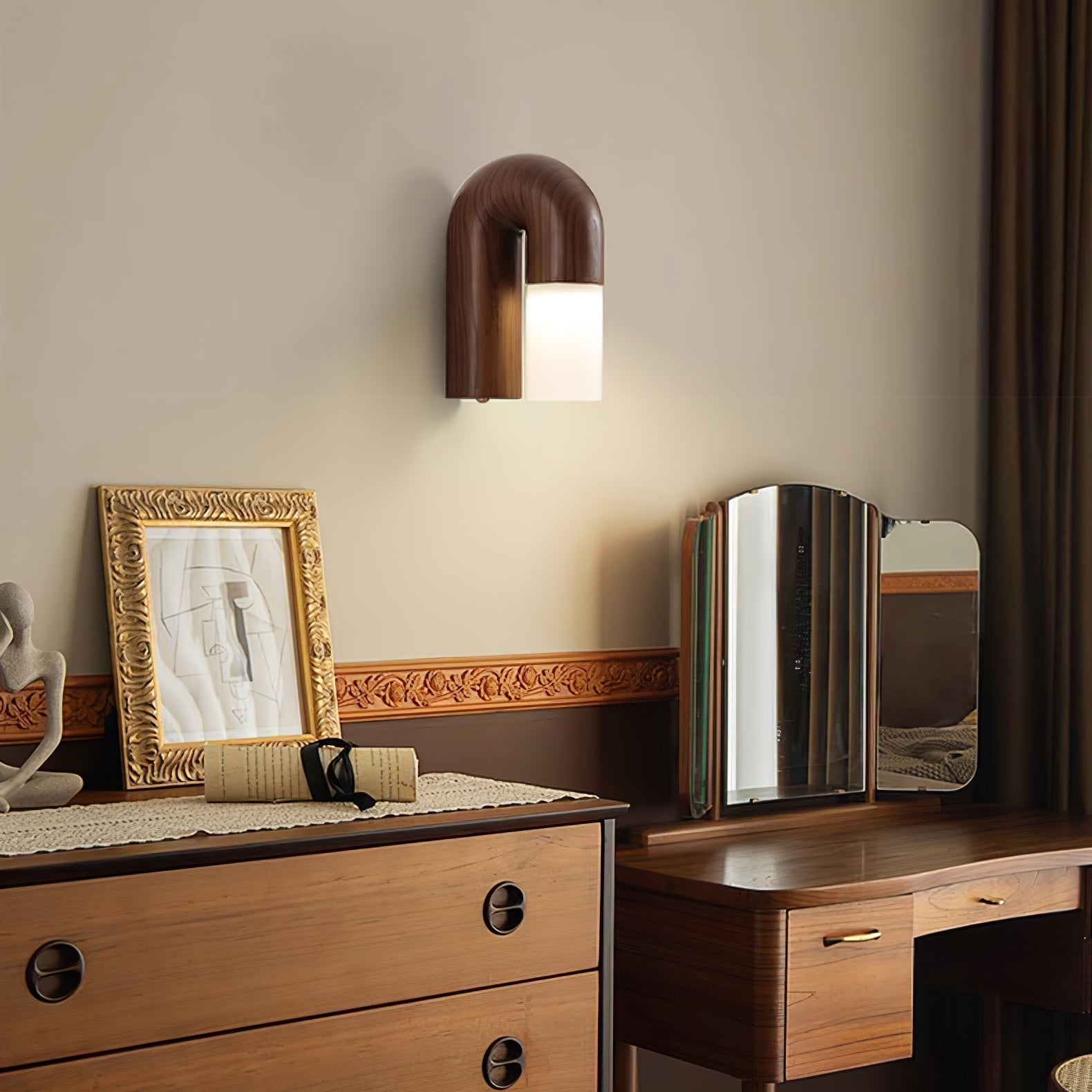 Fjordly - Minimalistische houten wandlamp met zachte LED-verlichting
