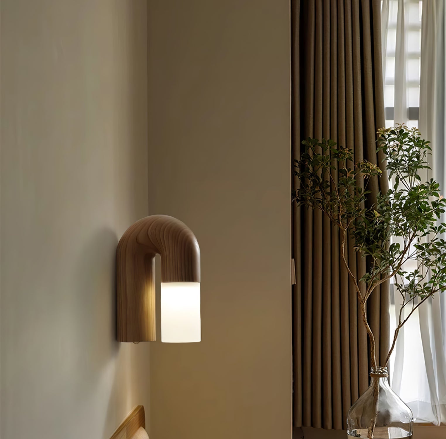 Fjordly - Minimalistische houten wandlamp met zachte LED-verlichting