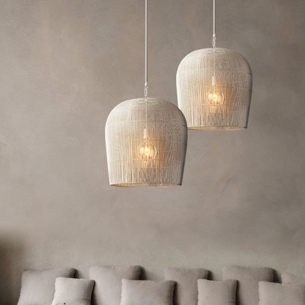 WickerGlow - Handgeweven rotan hanglamp met warme sfeer