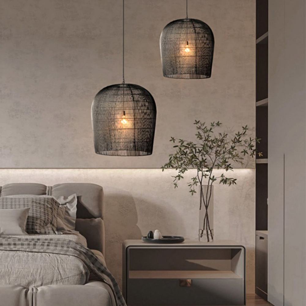 WickerGlow - Handgeweven rotan hanglamp met warme sfeer