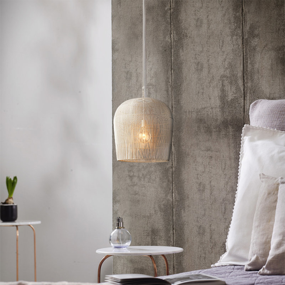 WickerGlow - Handgeweven rotan hanglamp met warme sfeer
