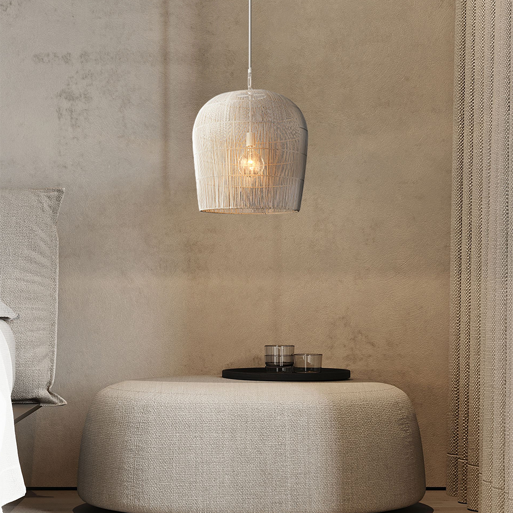 WickerGlow - Handgeweven rotan hanglamp met warme sfeer