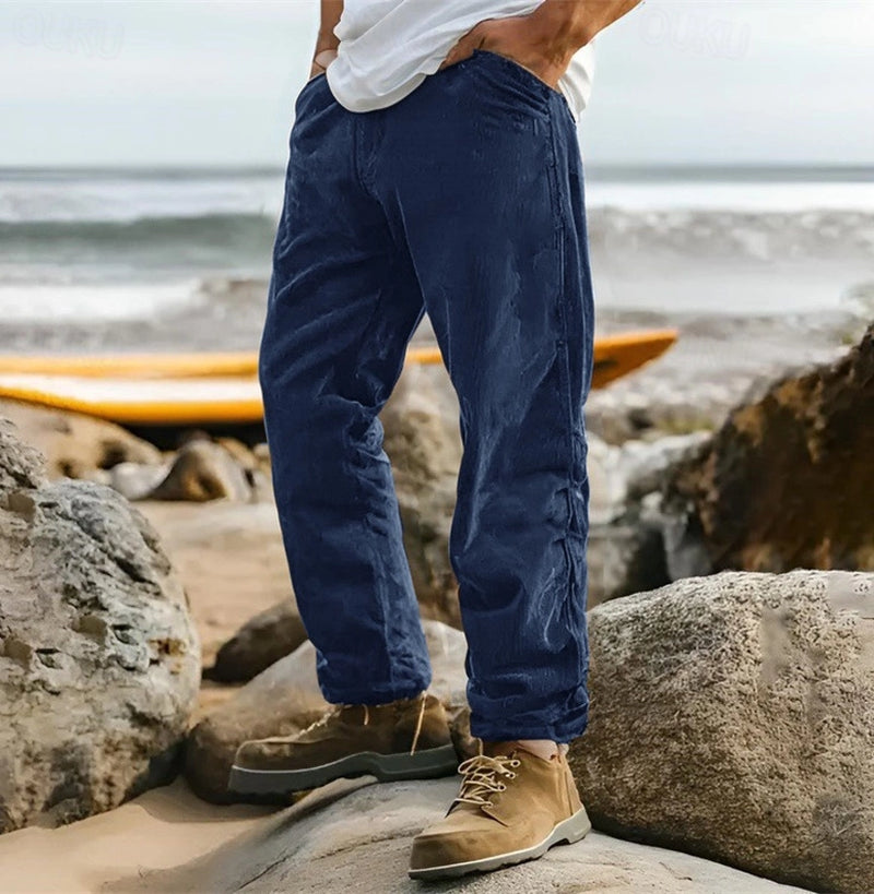 Ethan - Elegante broek met rechte pijpen, praktische zakken en comfortabele pasvorm