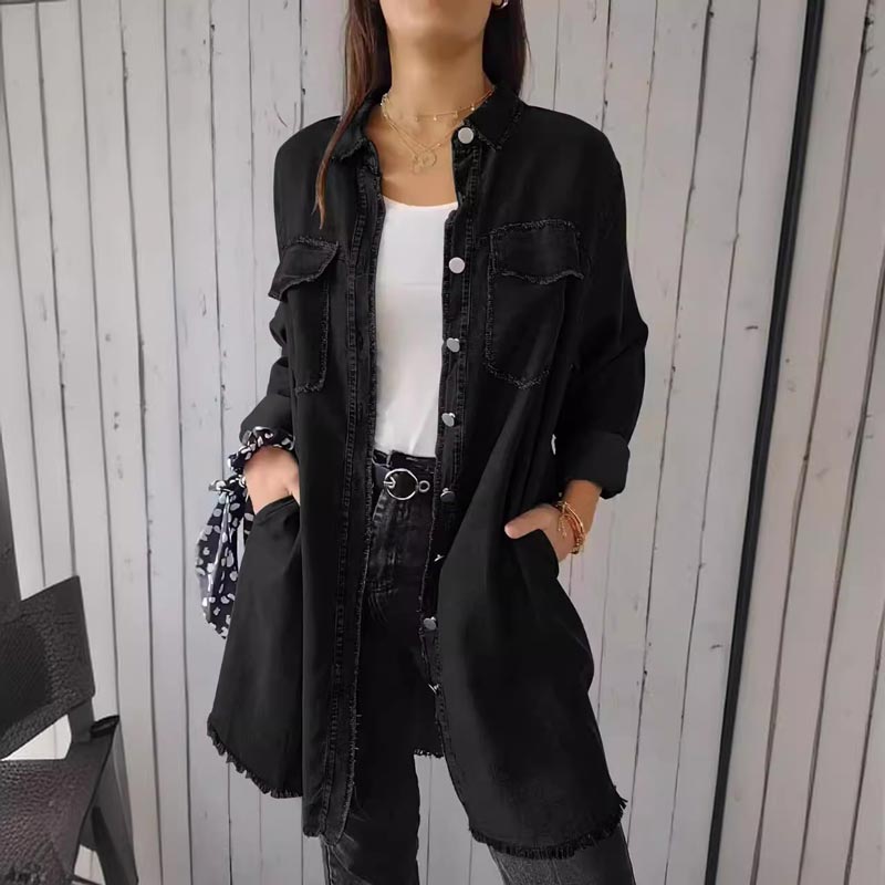 ComfortLapel - Comfortabel Faux  Denim Lepal Overhemd