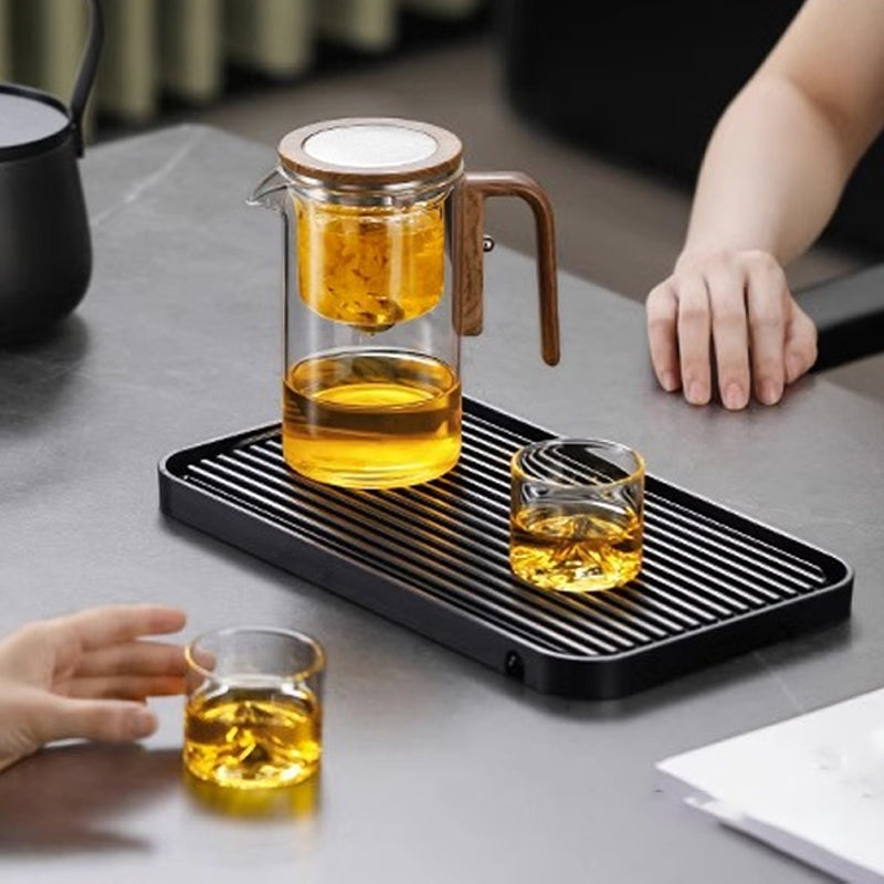 MasterBlend – Glazen theepot met houten handvat voor een soepele zetervaring