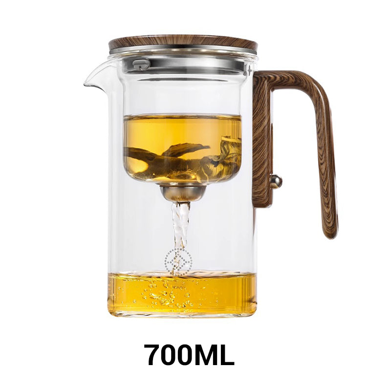 MasterBlend – Glazen theepot met houten handvat voor een soepele zetervaring