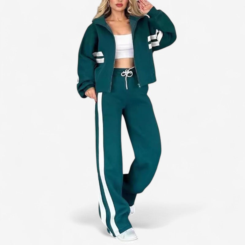 Jessica – Tweedelige Set met Lange Mouwen Jas en Trekkoordbroek