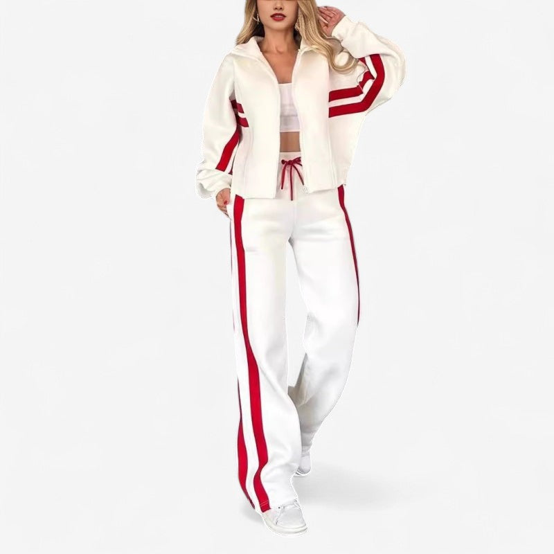 Jessica – Tweedelige Set met Lange Mouwen Jas en Trekkoordbroek