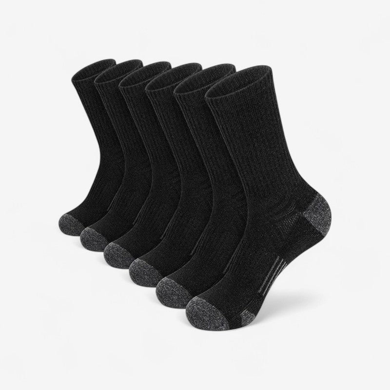 StretchLine - 6 Stuks Kniehoge Sokken Set met Elastische Boord en Naadloze Teen