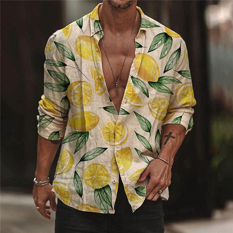 Liam - Stijlvol shirt met korte mouwen en citroenprint