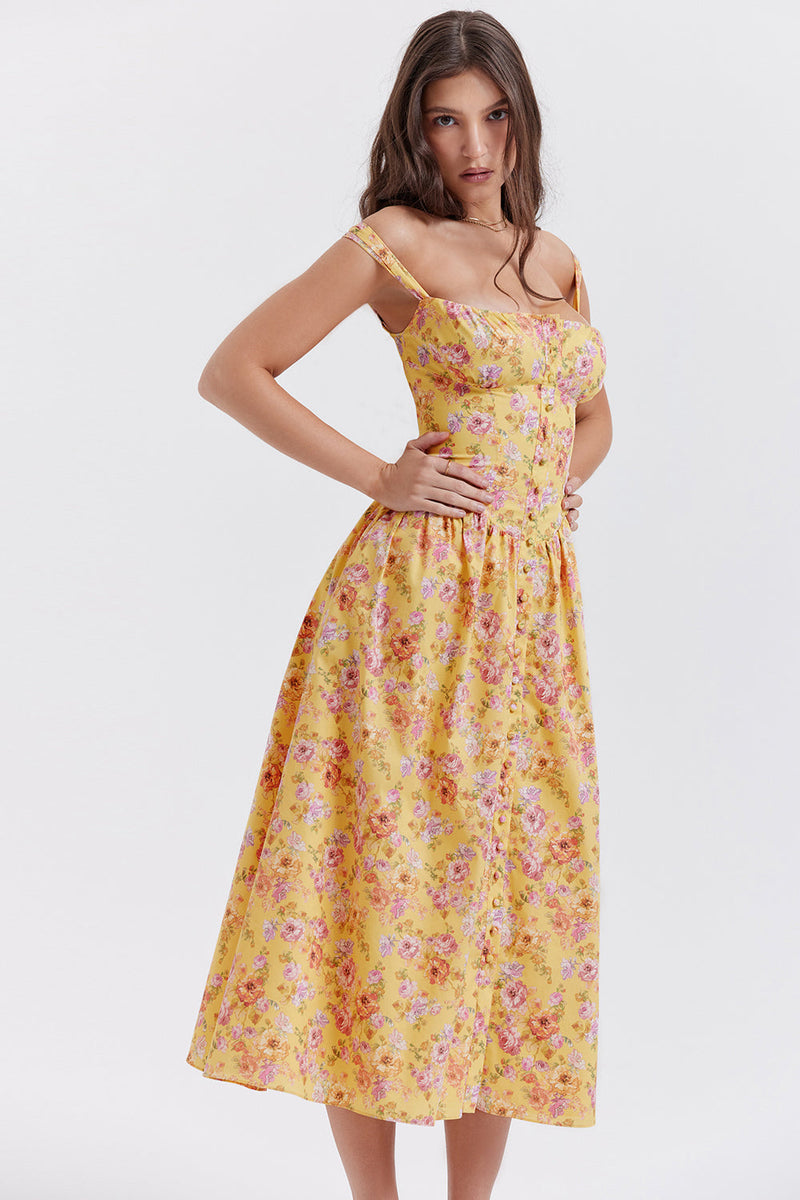 Fleur - Luchtige bloemenjurk met schouderbandjes
