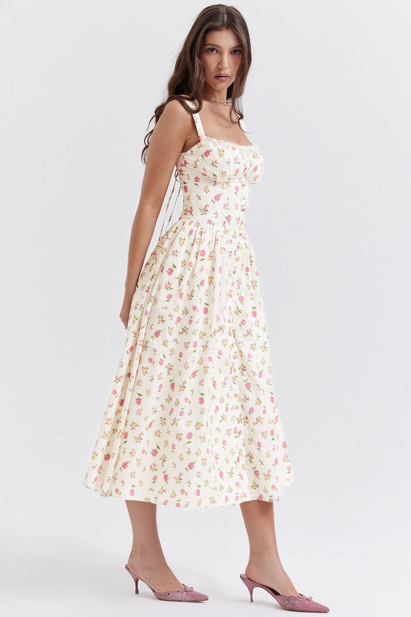 Fleur - Luchtige bloemenjurk met schouderbandjes