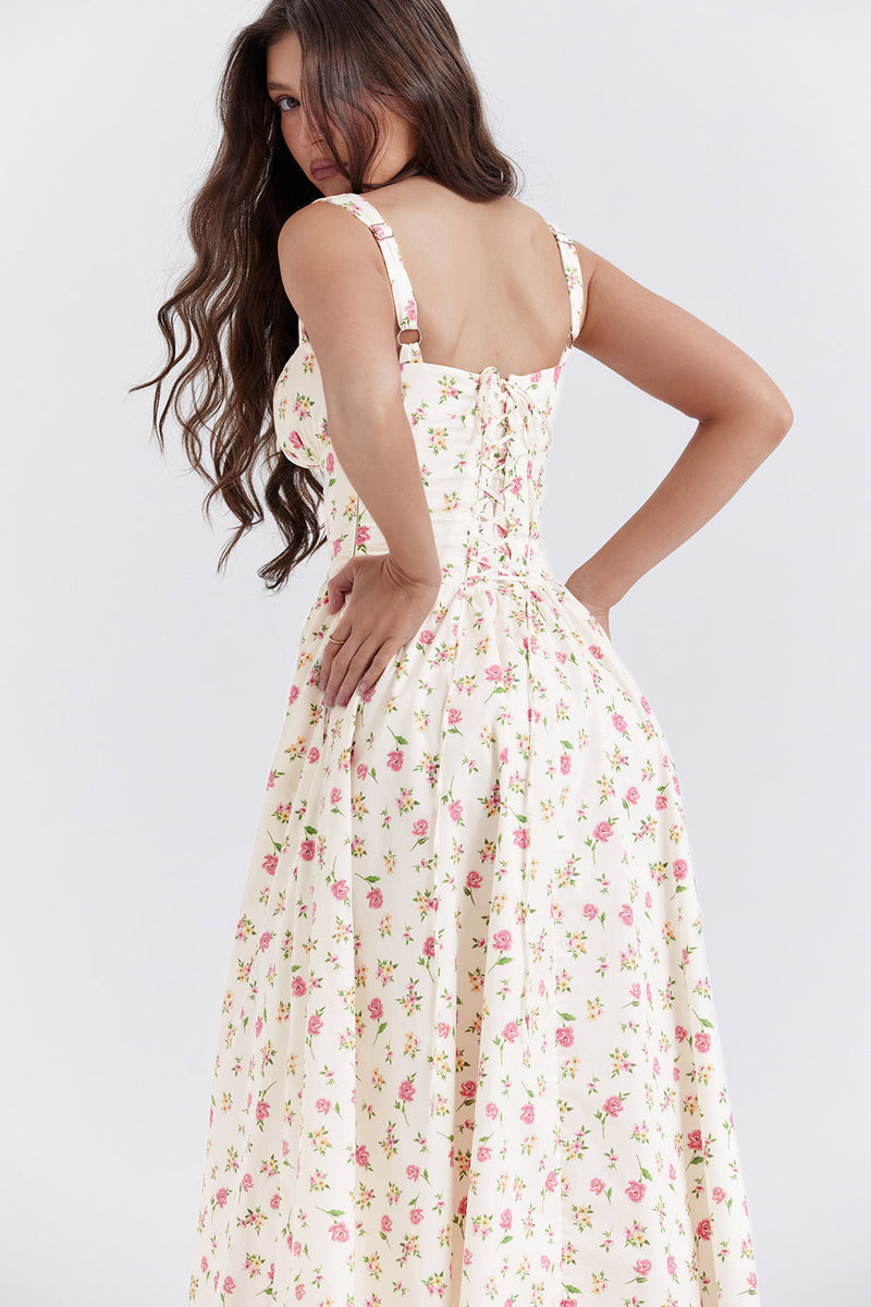 Fleur - Luchtige bloemenjurk met schouderbandjes