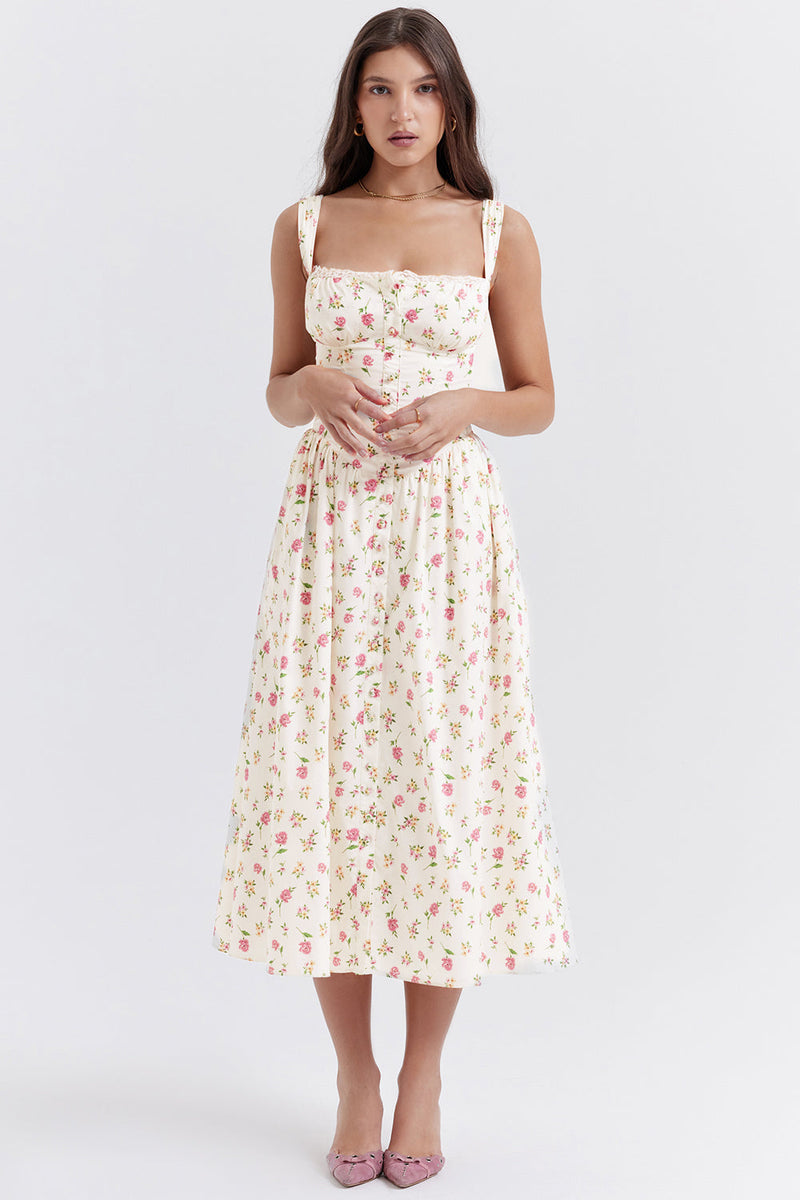 Fleur - Luchtige bloemenjurk met schouderbandjes