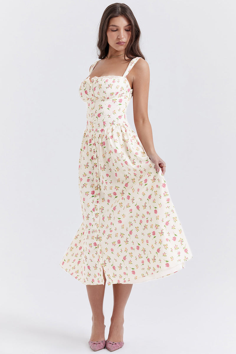 Fleur - Luchtige bloemenjurk met schouderbandjes