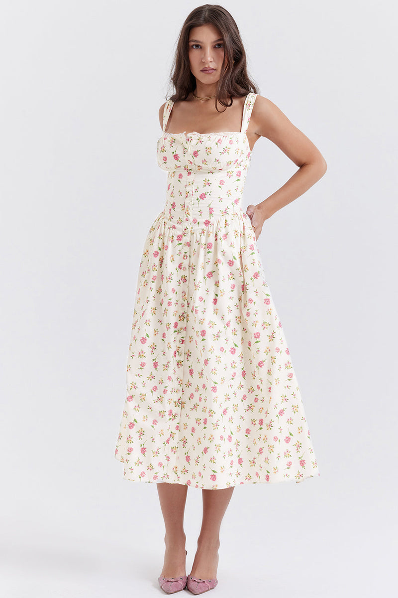 Fleur - Luchtige bloemenjurk met schouderbandjes
