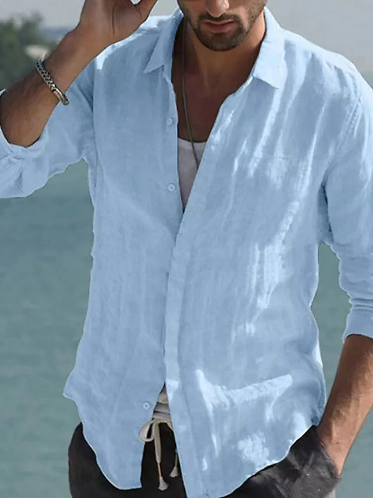 Luke - Casual Button-Up overhemd met lange mouwen