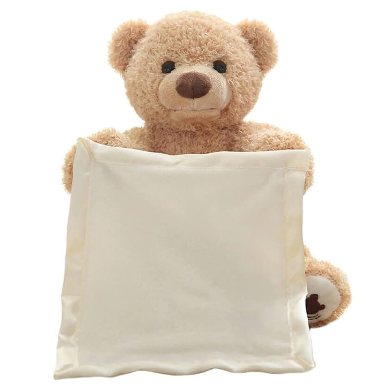 GiggleBear - Geanimeerde Kiekeboe Teddy met zang en speelfunctie met deken